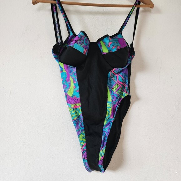 Womens Vintage Catalina Swimsuit 12 One Piece Cheeky High Rise Open Back - Picture 2 of 7